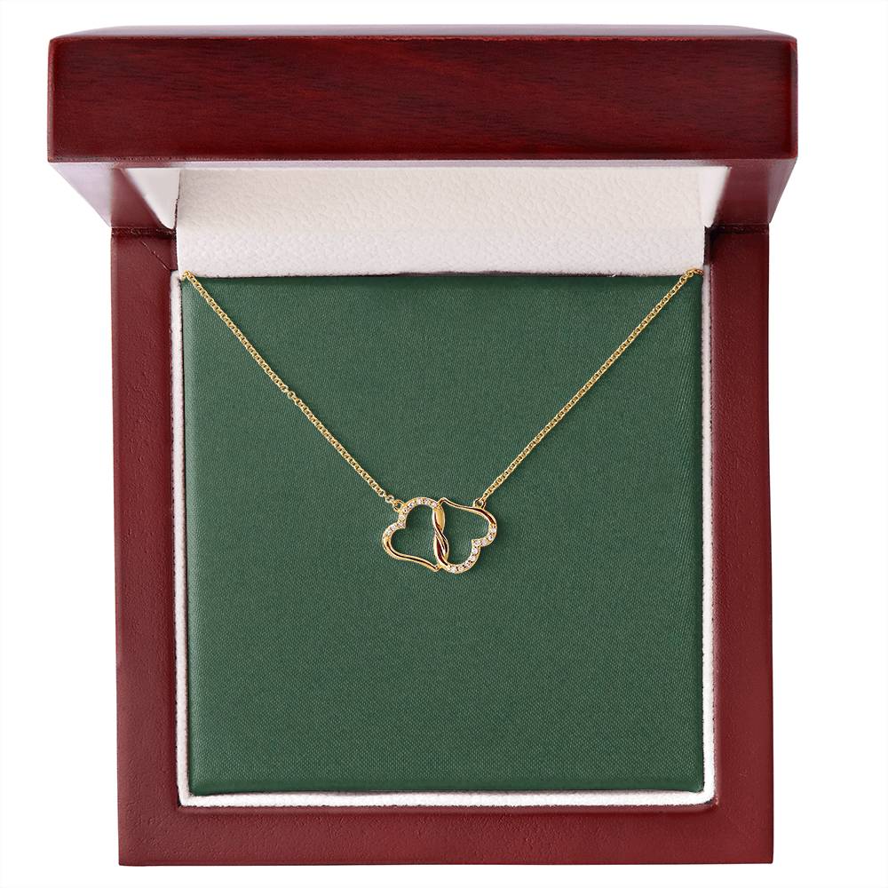 Everlasting Love 10K Solid Gold Necklace w/Mahogany Style Gift Box