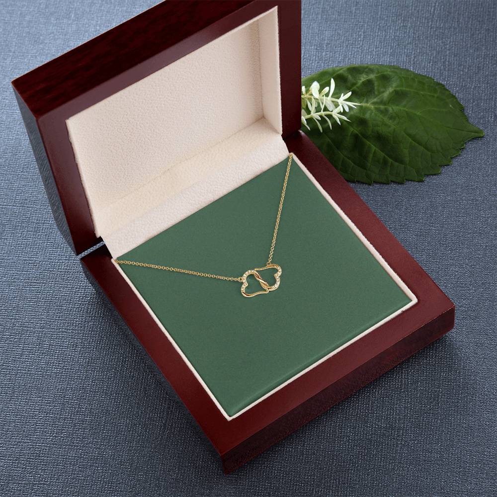 Everlasting Love 10K Solid Gold Necklace w/Mahogany Style Gift Box