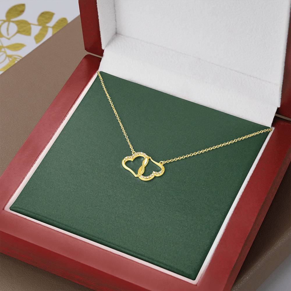 Everlasting Love 10K Solid Gold Necklace w/Mahogany Style Gift Box