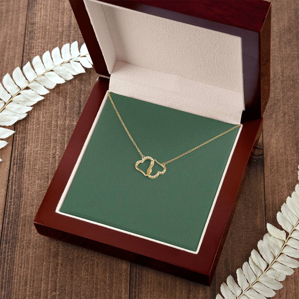 Everlasting Love 10K Solid Gold Necklace w/Mahogany Style Gift Box